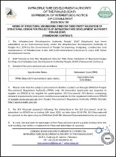 Hiring of Structural Engineering Firm for Third Party Validation of Structural Design for Projects of Infrastructure Development Authority Punjab (IDAP) (Framework Contract) 
