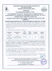 Laboratory Equipment (Package No. 18, Lot-A, Haematology Analyzer 5 Part), for Cancer Care Clinic & BMT Centre - Hospice & Palliative Care Center of Nawaz Sharif Institute of Cancer Treatment & Research, Lahore