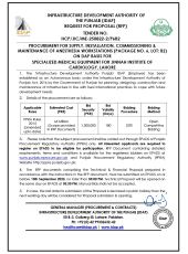 Anesthesia Workstations (Package No. 6, Lot-B2) for Jinnah Institute of Cardiology, Lahore