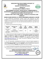 Laboratory Equipment (Package No. 18, Lot-D, Centrifuge Machines) for Nawaz Sharif Institute of Cancer Treatment & Research, Lahore