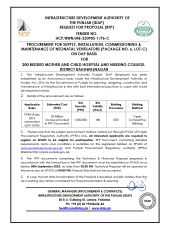 Neonatal Ventilators (Package No. 6, Lot-C) for 200 Bedded Mother and Child Hospital & Nursing College, District Bahawalnagar