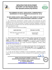 Blood Irradiator (Package No. 22-B) for The BMT Center-Hospice and Palliative Care Center of the Nawaz Sharif Institute of Cancer Treatment & Research, Lahore.
