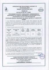 Surgical Instruments & Hollow ware Local (Package No. 20, Lot- B) for “Specialized Medical Equipment for Jinnah Institute of Cardiology, Lahore.”
