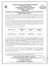 Engineering, Procurement and Construction of Convention Center (Steel Framed Building), Lahore