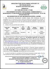 Miscellaneous Lab Equipment (Package No. 18, Lot-M)   for “Reconstruction of Lady Willingdon 
