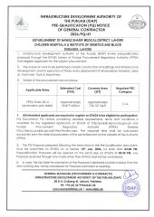 ESTABLISHMENT OF NAWAZ SHARIF MEDICAL DISTRICT LAHORE – CHILDREN HOSPITAL-II & INSTITUTE OF GENETICS & BLOOD DISEASES (2026/PQ/41)
