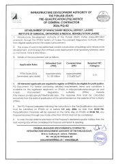 ESTABLISHMENT OF NAWAZ SHARIF MEDICAL DISTRICT LAHORE - INSTITUTE OF SURGICAL, ORTHOPEDIC & MEDICAL REHABILITATION LAHORE (2026/PQ/42)