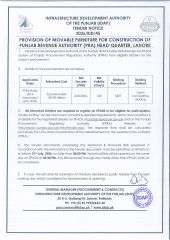 PROVISION OF MOVABLE FURNITURE FOR CONSTRUCTION OF PUNJAB REVENUE AUTHORITY (PRA) HEAD-QUARTER, LAHORE (2026/BID/45)