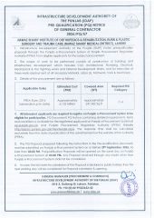 NAWAZ SHARIF INSTITUTE OF ORTHOPEDICS & REHABILITATION, BURN & PLASTIC SURGERY AND TRAUMA CARE (NAWAZ SHARIF MEDICAL DISTRICT), LAHORE (2026/PQ/57)