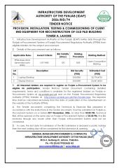 PROVISION, INSTALLATION, TESTING & COMMISSIONING OF CLIENT END EQUIPMENT FOR RECONSTRUCTION OF OLD P&D BUILDING TOWER A, LAHORE (2026/BID/74)